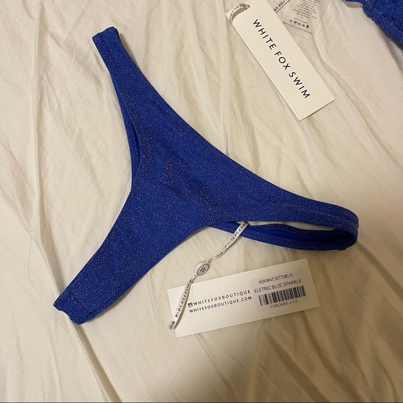 White Fox Boutique Swim Blue Sparkly Bikini Set Poshmark